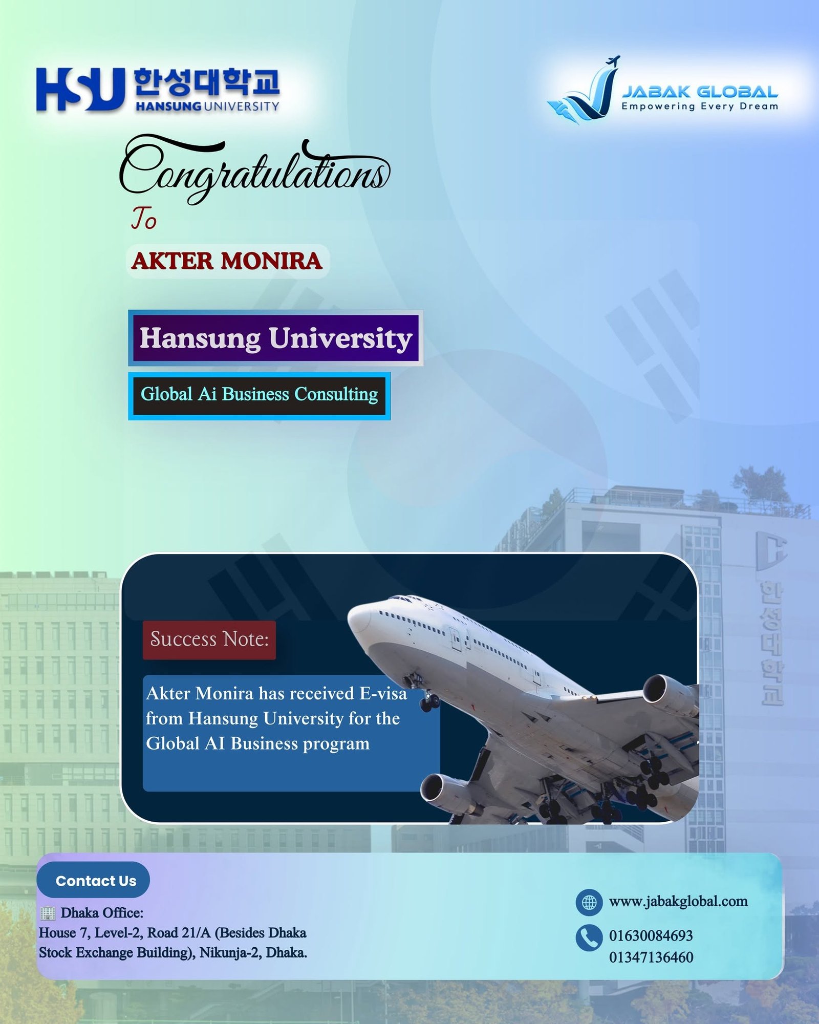 Jabak Global student success story 4